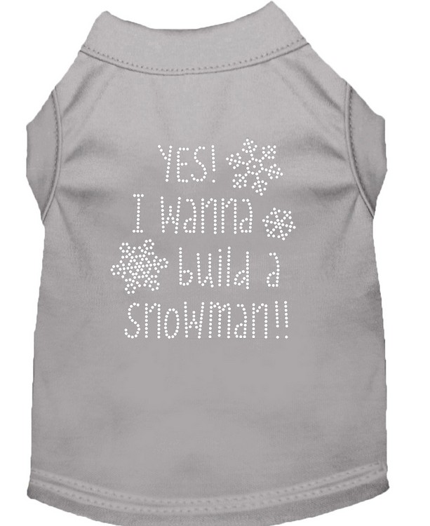 Yes! I want to build a Snowman Rhinestone Dog Shirt Grey Sm